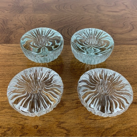 Set Of 4 Tapio Wirkkala Iittala Crystal Candle Holders Finland Vtg Different Sz - Picture 4 of 12